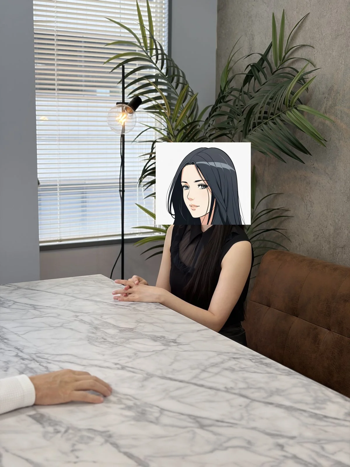 語るM.Kさん（ご本人の希望で顔はイラストにしています）