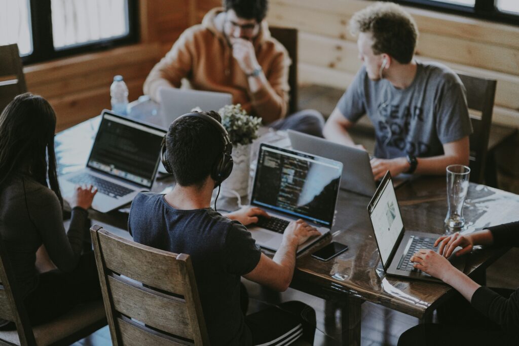 Consultants collaborating on a project
